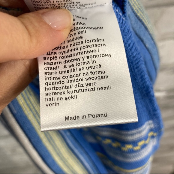 Venus Blue and Teal Striped Sweater Dress Size S - Picture 14 of 15